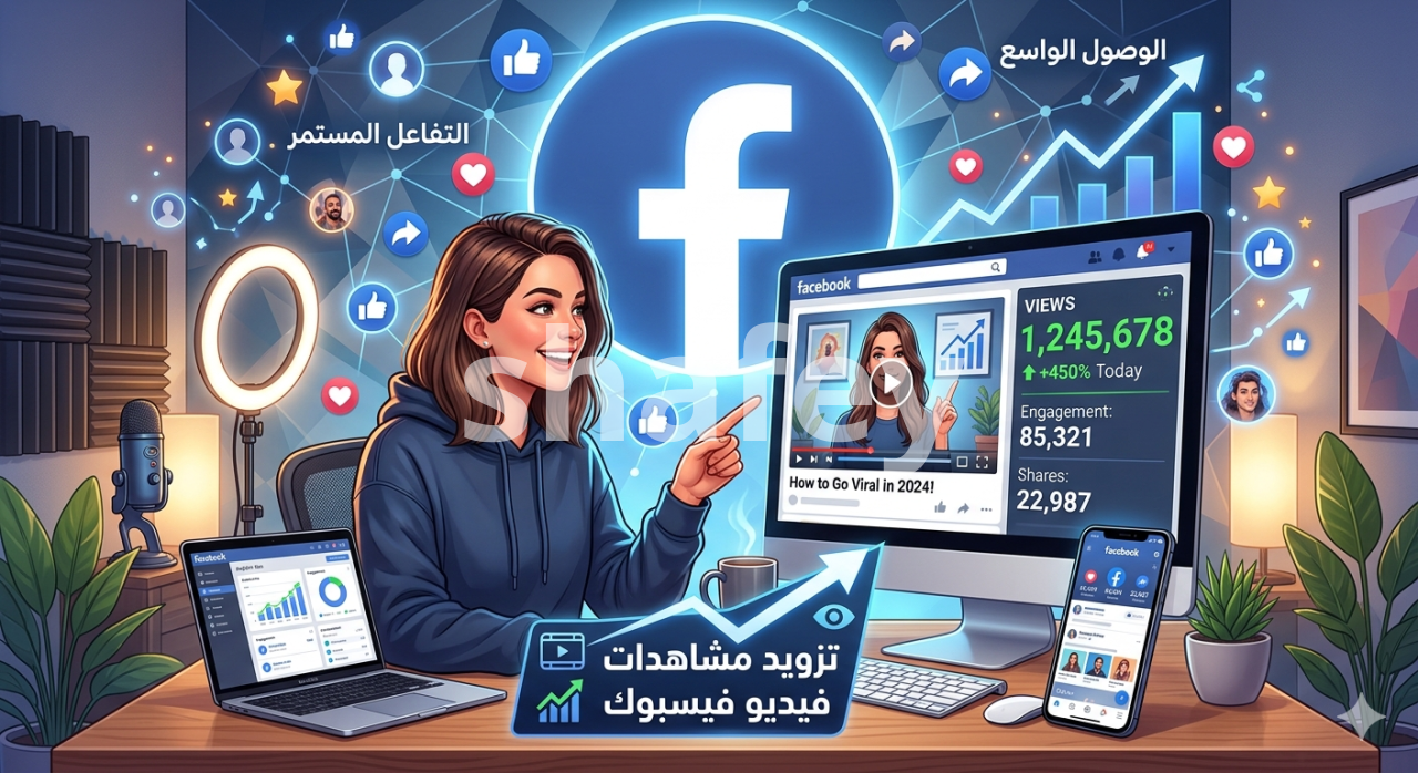 تزويد مشاهدات فيديو فيسبوك