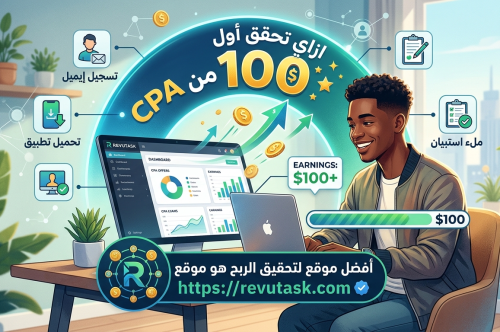 ازاي تحقق أول 100 دولار من CPA عبر موقع RevuTask