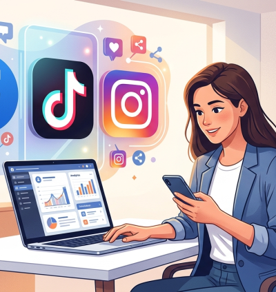 اداره صفحات السويشال ميديا فيسبوك وتيك توك وانستجرام